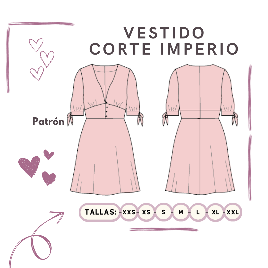 Vestido Corte Imperio: Patrón Pack 7 Tallas (La Silueta Clásica, Sin Complicaciones). - Imagen 2